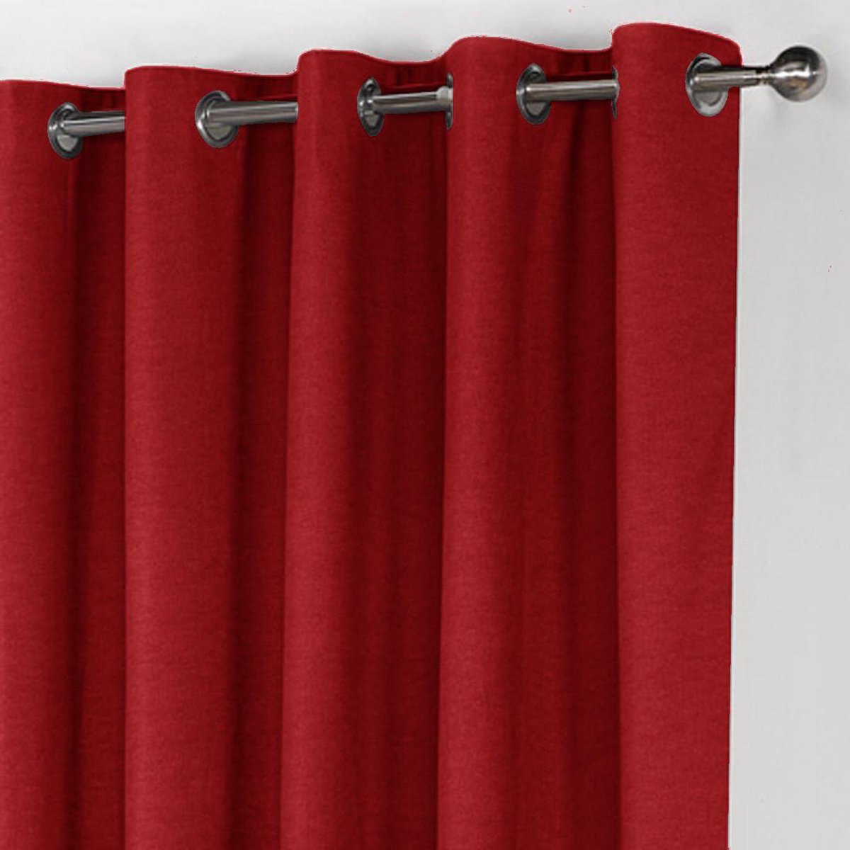 Maroyathome LEMONI - Gordijn - Verduisterend - met Ringen - kant en klaar - 300 x 260 cm - 300 cm breedte en 260 cm lengte - Rood - 1 Stuk