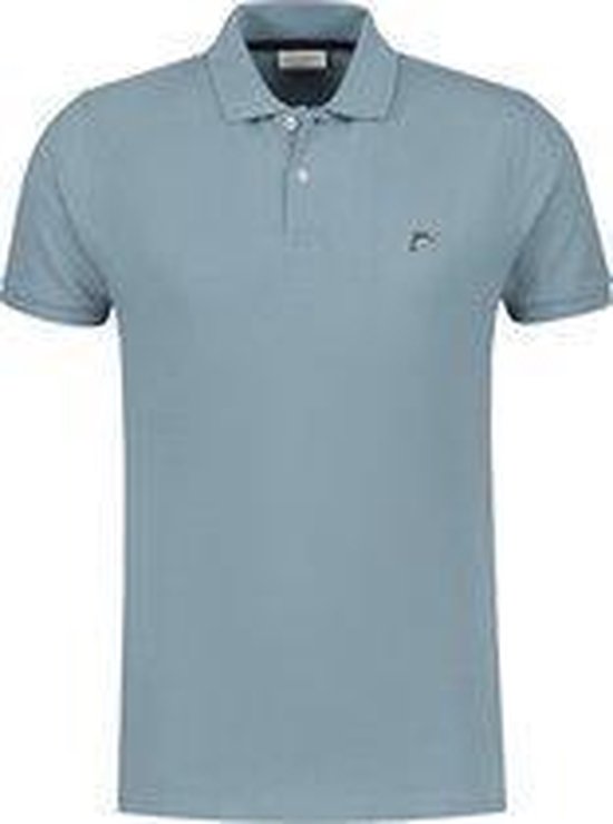 Luck & Instinct Heren Poloshirt. Kleur: Blauw Grijs. Maat: XXL