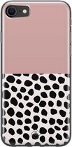 iPhone SE 2020 hoesje siliconen - Stippen roze | Apple iPhone SE (2020) case | TPU backcover transparant
