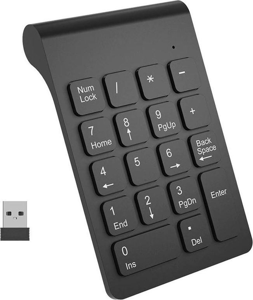 Draadloos Numeriek toetsenbord - Wireless - Numpad - Bluetooth USB keypad - Zwart