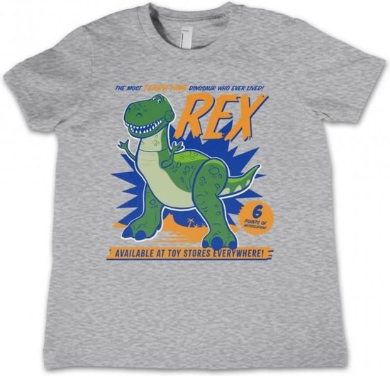 TOY STORY - Kinder T-Shirt Rex the Dinosaur (6 Jaar) - Grey