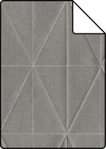 Proefstaal ESTAhome eco texture vlies behang origami motief donkergrijs - 148710 - 26,5 x 21 cm