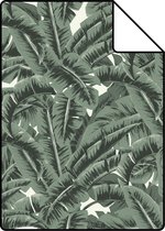 Proefstaal ESTAhome behang tropische jungle bladeren vergrijsd groen - 139156 - 26,5 x 21 cm
