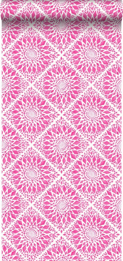 ESTAhome behang tegelmotief roze - 148610 - 53 cm x 10,05 m