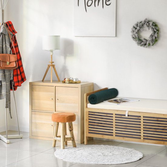 Decopatent® Bamboe Handoekenrek - Badkamer Bankje - Houten Handdoeken Rek - Bank Voor In Badkamer Badkamerkruk Badkamerstoel