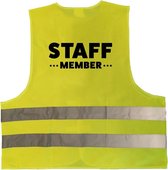 staff member vest / hesje geel met reflecterende strepen voor volwassenen - personeel - veiligheidshesjes / veiligheidsvesten