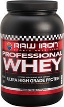 RAW IRON Professional Whey eiwit -1000 gram- aardbei eiwitshake