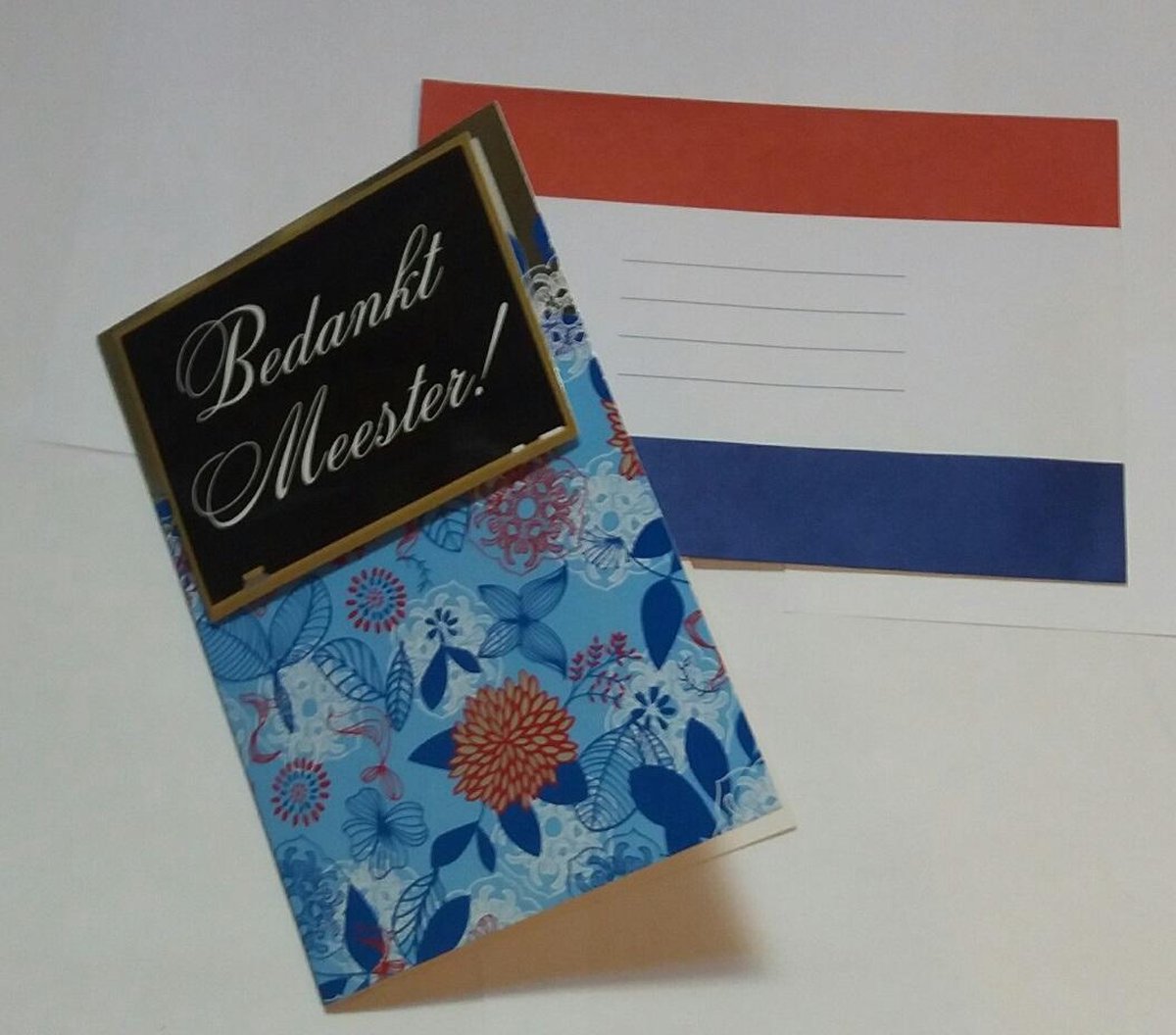 wenskaart in envelop - Bedankt Meester !