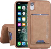 Apple iPhone XR UNIQ Accessory Bruin Backcover hoesje Pasjeshouder - 2 Kijkstanden - Kunstleer