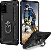 Samsung Galaxy S20 Anti-shock Hoesje - Military Grade Armor Back Cover - Ring Kickstand - Zwart - Epicmobile