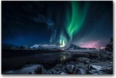 MN Collections - Schilderij - Landscape Photography. - Zwart, Wit, Groen En Blauw - 105 X 70 Cm
