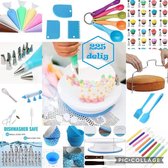 Meest Luxe complete taartset XL Blauw: Taart  Decoratie set - Bakset - Taart bakken - Decoreren - Verjaardag - Taarten - Cupcakes - Taartdecoratie - Bakbenodigdheden - Verjaardagstaart -Versi