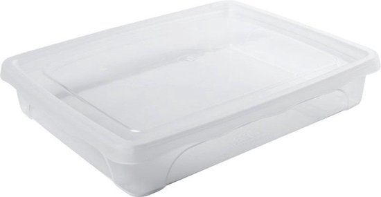 Stock / Conteneur alimentaire bas 1,5 litre plastique transparent / plastique - 24 x 20 x 5 cm - Vienne - Boîte conteneur alimentaire - Mealprep - Repas de magasin
