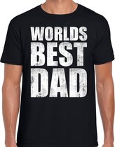 Worlds best dad cadeau t-shirt zwart voor heren S