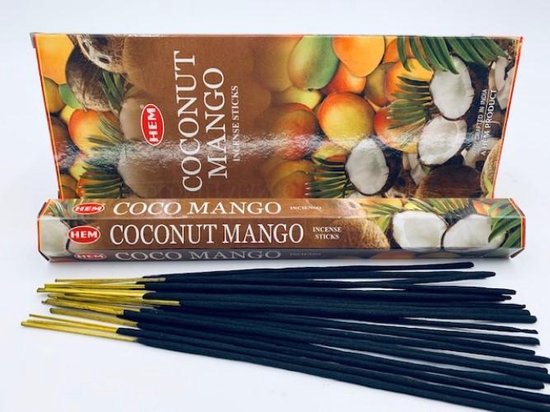 Foto: Hem wierook coconut mango 1 los pakje 20 stokjes