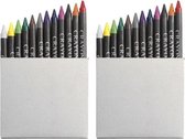 2x Waskrijtjes 12 stuks gekleurd - Crayons/wasco krijtjes - Kleuren/tekenen/knutselen