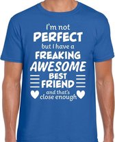 Freaking awesome Best friend / beste vriend cadeau t-shirt blauw M