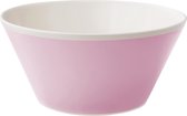 Grote roze aardewerk saladeschaal Helbak 27 cm doorsnede