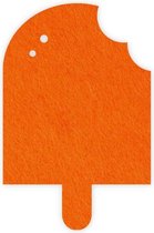 IJs vilt onderzetter - Oranje - 6 stuks – 100 x 65 mm – IJs vorm - Glas onderzetter - Cadeau - Woondecoratie - Woonkamer - Tafelbescherming - Onderzetters Voor Glazen - Keukenbenod