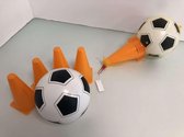 plastic voetbal en pylonnen set 2 stuks