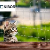 Nibor® Bijtsterk Kattennet voor Balkon of Tuin (Complete Set) - Transparant – Kattenbeschermnet / Katten Net / Veiligheidsnet – Makkelijk te Plaatsen – 6 x 3 meter