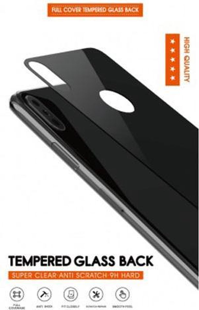 GSM-Basix Tempered Glass Achterkant voor Apple iPhone X/XS Wit