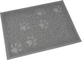 Rechthoekige PVC strooisel mat - 30x40 cm - grijs - voor cat
