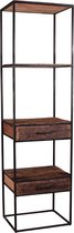 Metal frame - Wandrek - Robuust hardhout - 2 lades