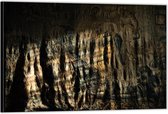 Dibond –Rotsen met Lichtstralen– 150x100 Foto op Aluminium (Wanddecoratie van metaal)