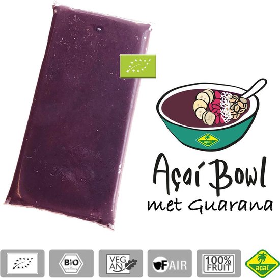 Acai met guarana bevroren fruit puree (pulp) BIO - Premium kwaliteit - Acai fine fruits club - 4 kg (40 x 100 g)