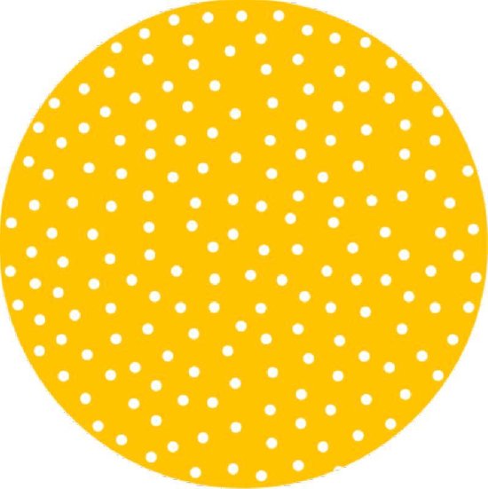 Mat, Vloermat, Vloerkleed, Tapijt, Kind - Kinderkamer Yellow Dots - Rond - Wasbaar - Antislip -115 x 115 cm