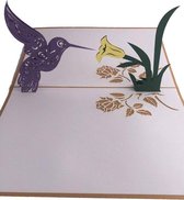 pop-up kolibri kaart moederdagkaart felicitatie pop-up kaart bloemen kaart vogel kaart ansichtkaarten