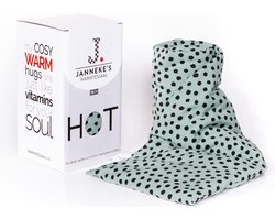 Janneke's Warmtesjaal - Extra lang - Afneembare hoes - Kwaliteit uit NL - Oud groen stip