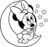 Zwarte Baby Minnie Mouse - kinderkamer muursticker van Minnie Mouse 28X33 cm