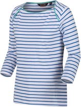 Regatta Polina Coolweave-Katoenen T-Shirt Voor Dames Wit Blauw