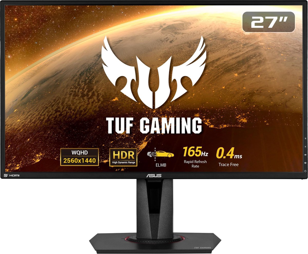 ASUS TUF VG27BQ - QHD Gaming Monitor - 165hz - 27 inch