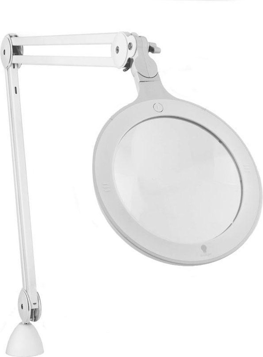 Daylight loeplamp Omega 7 Loeplamp met LED - Hobbylamp op Standaard - Lamp nagelstyliste - 1,75x Vergroting - Tafelklem - Wit - LED
