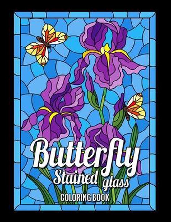 butterfly stained glass coloring book bird designs nature and landscapes  and many more for anyone who loves antiques  collectibles with 55 beautif