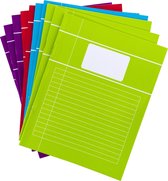 10x cahiers scolaires lignes A5 aux couleurs vives - Cahiers scolaires - lignes de cahiers