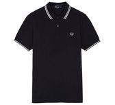 Fred Perry - Twin Tipped Shirt - Donkerblauwe Polo - XXL - Navy/Wit