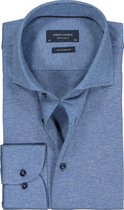 Profuomo - Knitted Jersey Overhemd Blauw - 41 - Heren - Slim-fit