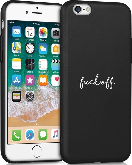 iPhone 6s / 6 Hoesje Siliconen - iMoshion Design hoesje - Zwart / Fuck Off  | bol.com