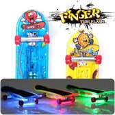 Speelgoed Miniatuur Skateboard geel met licht | Fingerboard Deck | Vingerskateboard | Vingerboard | Mini Board |9.5 cm