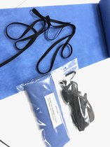 Stof filter 100% Polypropyleen, 4 meter lengte X 19 cm breedte, Blauw kleur + Elastiek ZWART kleur, 5 meter lengte X 6 mm breedte