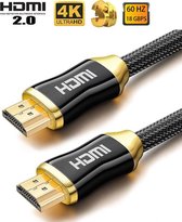 DrPhone Hi-Speed PRO® HDMI naar HDMI Kabel 2.0 - Gouden Connectoren - 1Meter - Audio + Video - 18GBPS - 3D/4K (60Hz)- Ethernet