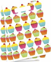 Cupcake thema feestzakjes 6x stuks - Snoepzakjes/uitdeelzakjes - Feestartikelen verjaardag