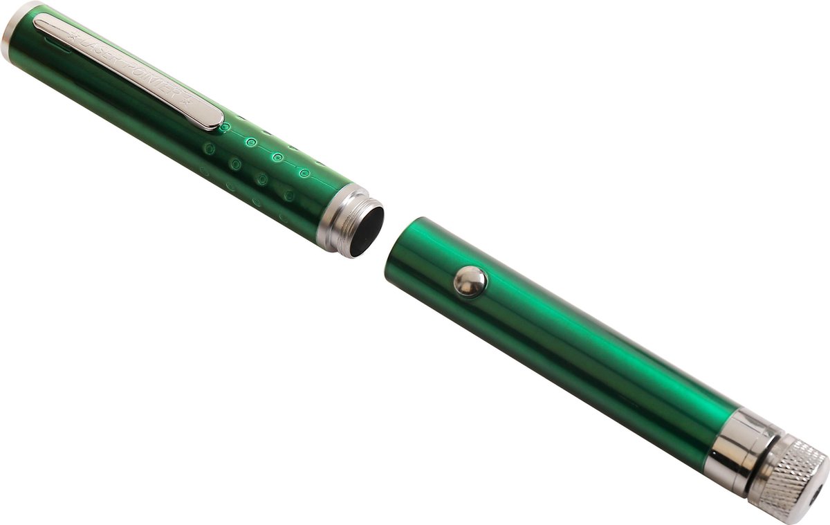Emax groene laserpen met vijf opzetstukjes