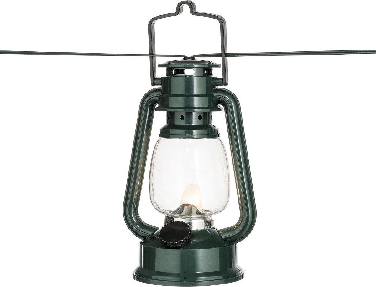 Konstsmide 4128 - Snoerverlichting - 8 lamps flakker LED stormlantaarns  groen - 700cm... | bol.com