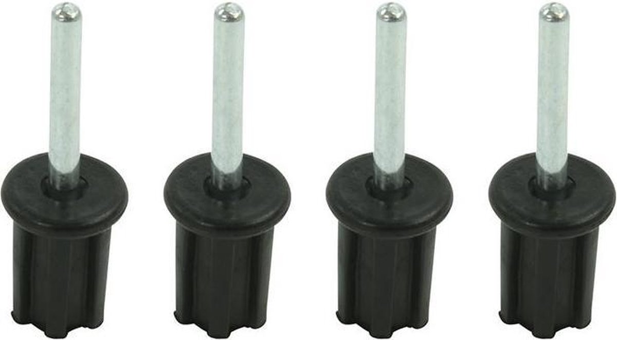 ProPlus Tentstokdop met pin - Ø 22 mm - 4 stuks - zwart/zilver