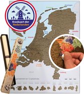 Kraskaart der Nederlanden - 56x44 cm - Kras weg waar in Nederland jij bent geweest - Scratchmap Nederland Poster